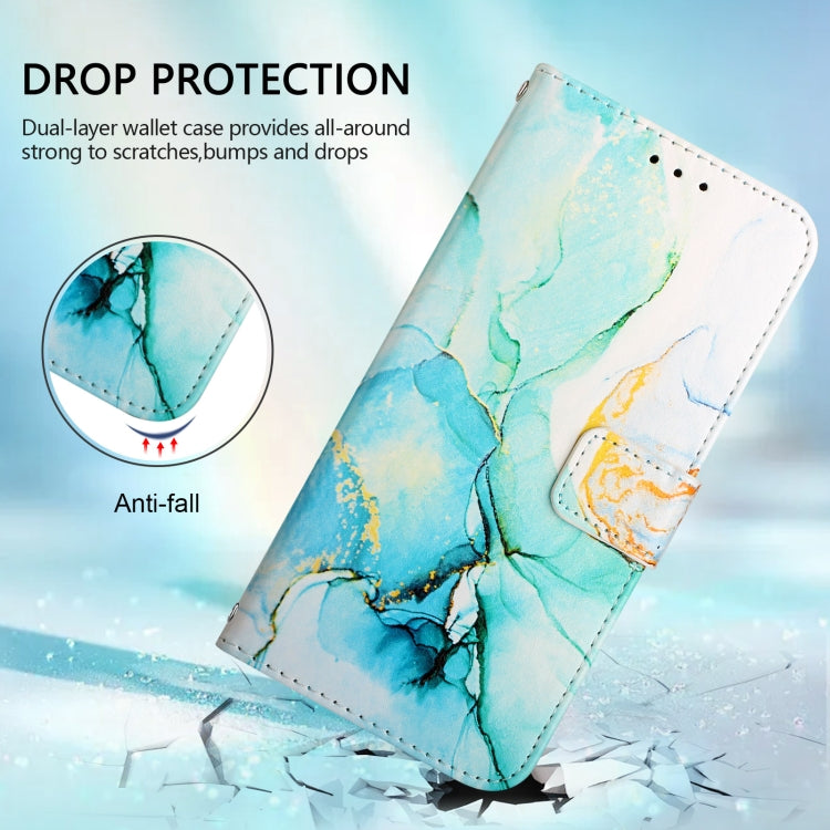 Funda de Cuero con Tapa para Teléfono TCL 50 Pro Nxtpaper Pt003 Diseño Mármol (Verde)
