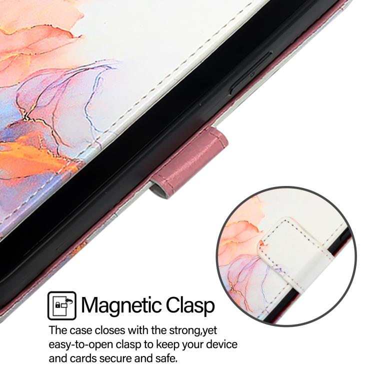 Funda de cuero con tapa y diseño de mármol para TCL 605/6SE PT003 (Galaxy Marble White)