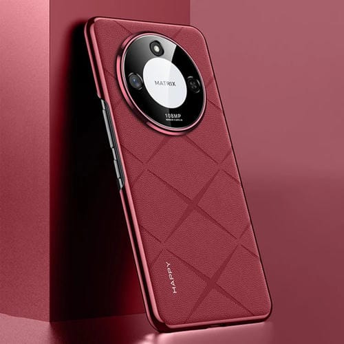 Funda de Cuero con Tapa para Teléfono PC Honor X60 (Rojo Vino)