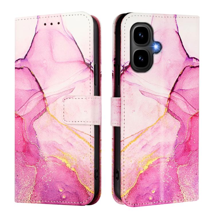 Funda de cuero con tapa y diseño de mármol para Infinix Smart 10 / Tecno Pop 10 PT003 (rosa, morado y dorado)