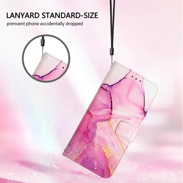 Funda de cuero con tapa y diseño de mármol para Infinix Smart 10 / Tecno Pop 10 PT003 (rosa, morado y dorado)