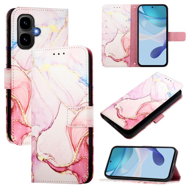 Funda de cuero con tapa y diseño de mármol para Infinix Smart 10 / Tecno Pop 10 PT003 (oro rosa)