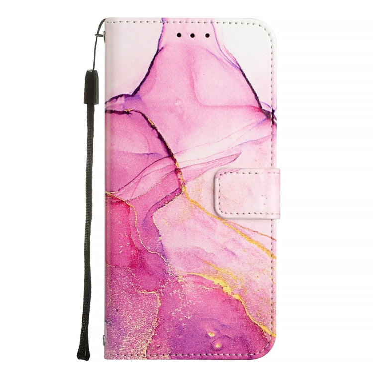 Funda de Cuero con Tapa para Sharp Aquos R9 Pro Sh-54E Diseño Mármol (Rosa, Morado y Dorado)