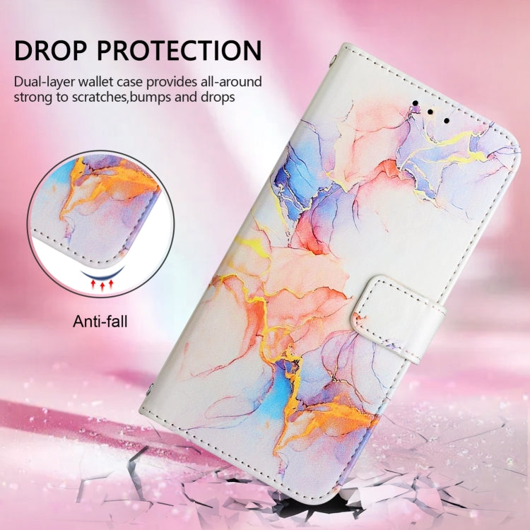 Funda de Cuero con Tapa para Sharp Aquos R9 Pro Sh-54E con Patrón Mármol (Blanco)
