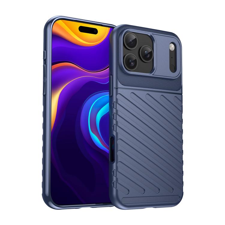 Funda de TPU suave a prueba de golpes Thunderbolt para iPhone 17 Pro Max (azul)