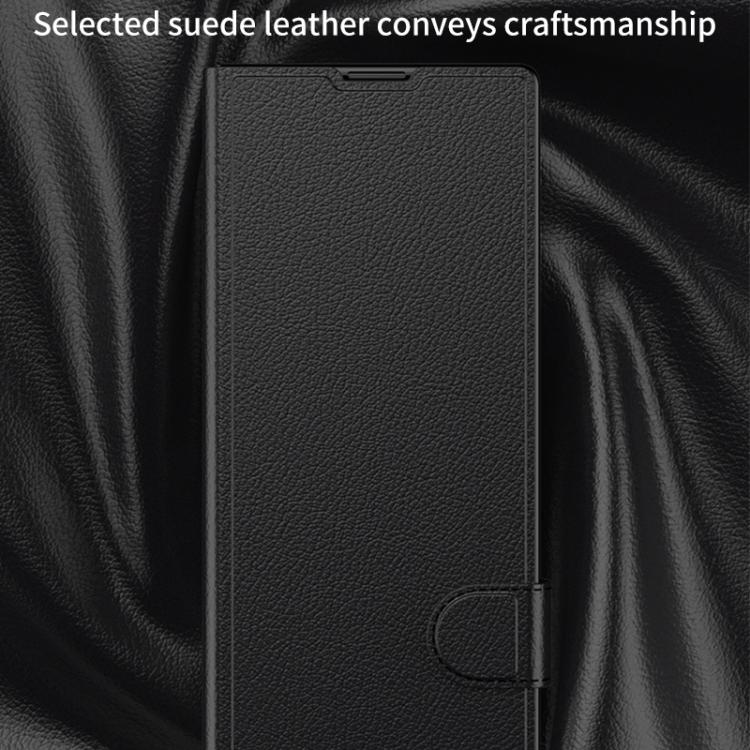 Funda de cuero con tapa integrada GKK para Samsung Galaxy Z Fold7 5G (plateada)