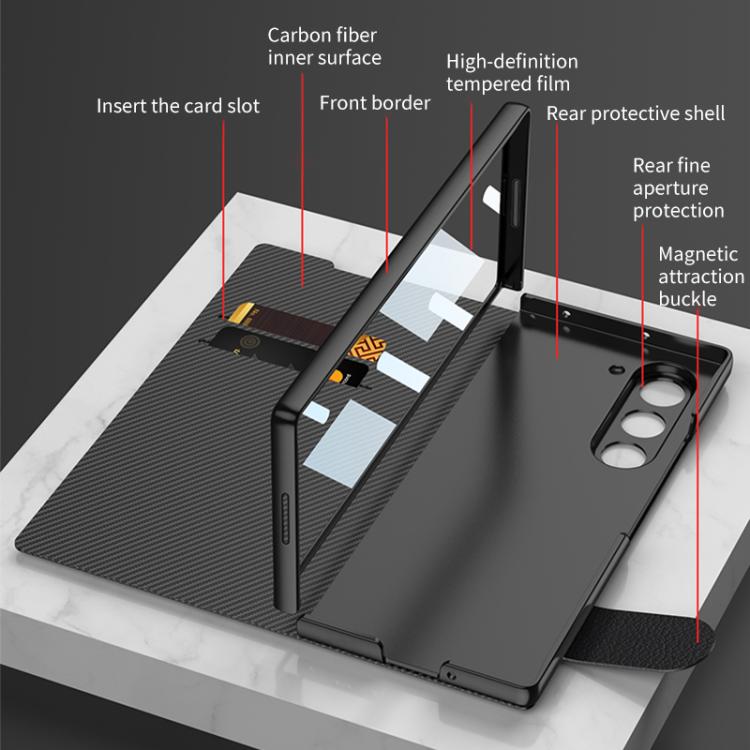 Funda de cuero con tapa integrada GKK para Samsung Galaxy Z Fold7 5G (plateada)