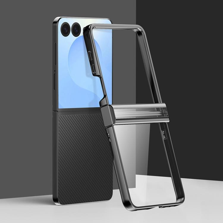 Funda de policarbonato galvanizado 6D de tres piezas para Samsung Galaxy Z Flip7 5G, a prueba de golpes (negra)
