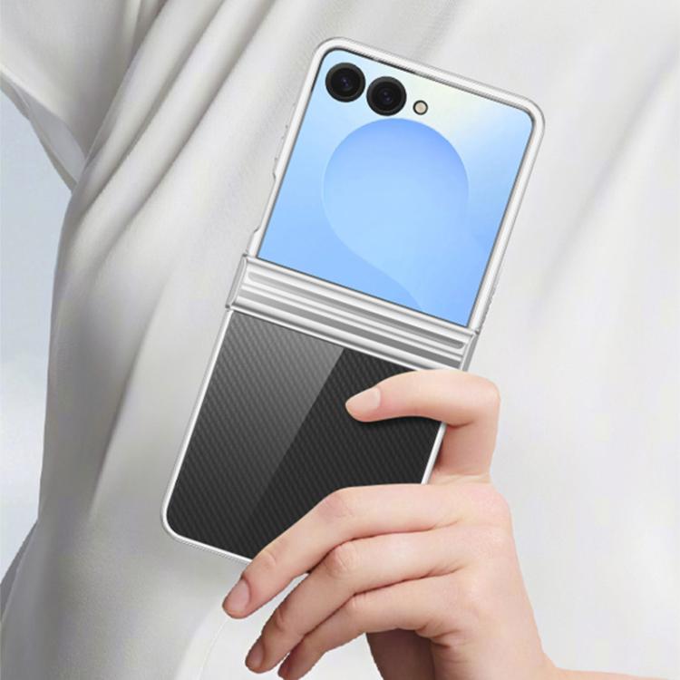 Funda de policarbonato galvanizado 6D de tres piezas para Samsung Galaxy Z Flip7 5G, a prueba de golpes (negra)