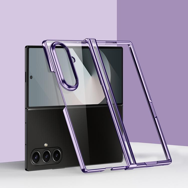Funda de policarbonato galvanizado 6D de tres piezas para Samsung Galaxy Z Fold7 5G, a prueba de golpes (morado)