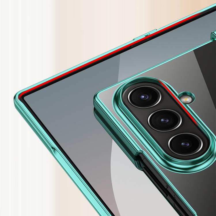 Funda de PC galvanizada 6D a prueba de golpes para Samsung Galaxy Z Fold7 5G (tres piezas, dorada)