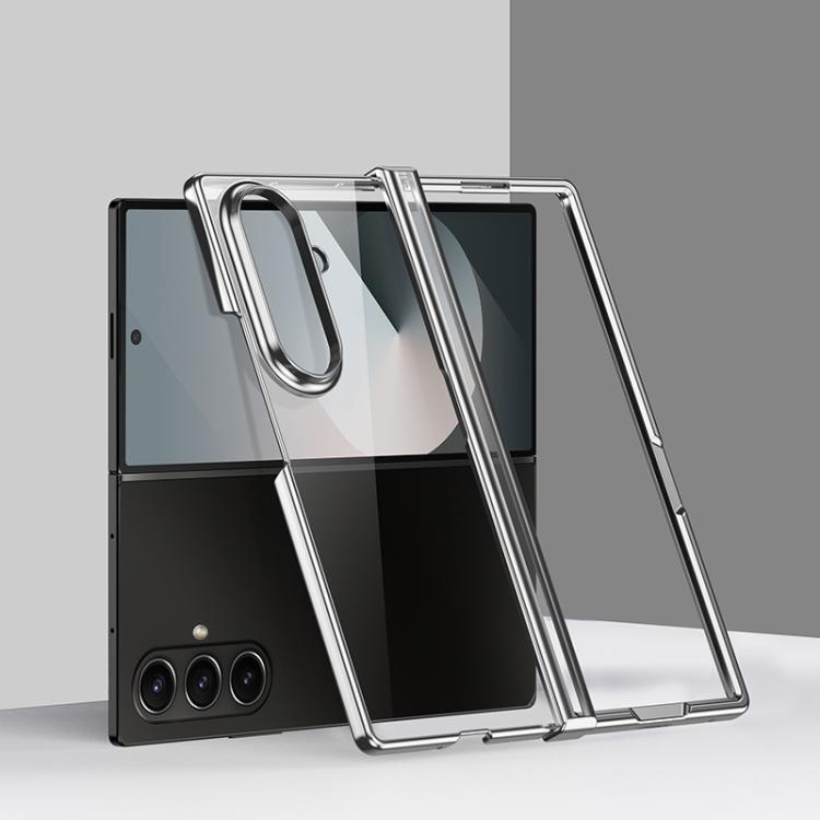 Funda de PC galvanizada 6D a prueba de golpes para Samsung Galaxy Z Fold7 5G (tres piezas, color plateado)