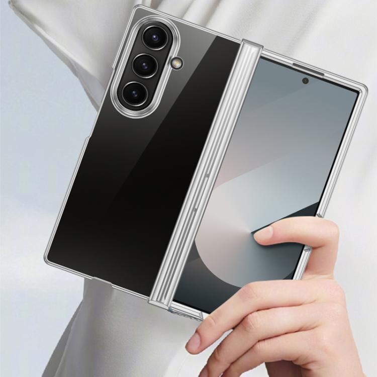 Funda de PC galvanizada 6D a prueba de golpes para Samsung Galaxy Z Fold7 5G (tres piezas, color plateado)