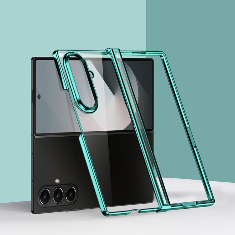 Funda de PC galvanizada 6D a prueba de golpes para Samsung Galaxy Z Fold7 5G (tres piezas, verde)