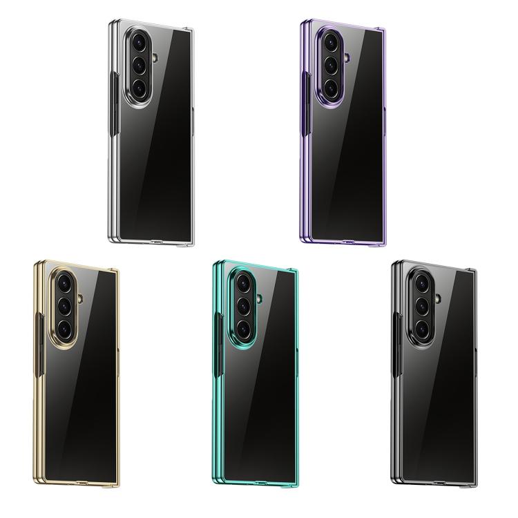 Funda de PC galvanizada 6D a prueba de golpes para Samsung Galaxy Z Fold7 5G (tres piezas, verde)