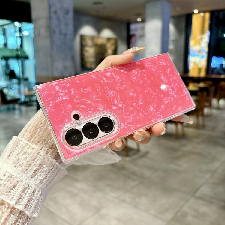 Funda con textura perlada para Samsung Galaxy Z Fold7 5G (rosa)