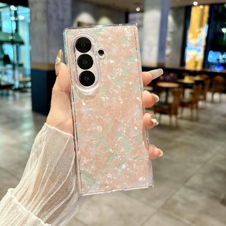 Funda con textura perlada para Samsung Galaxy Z Fold7 5G (rosa y verde)