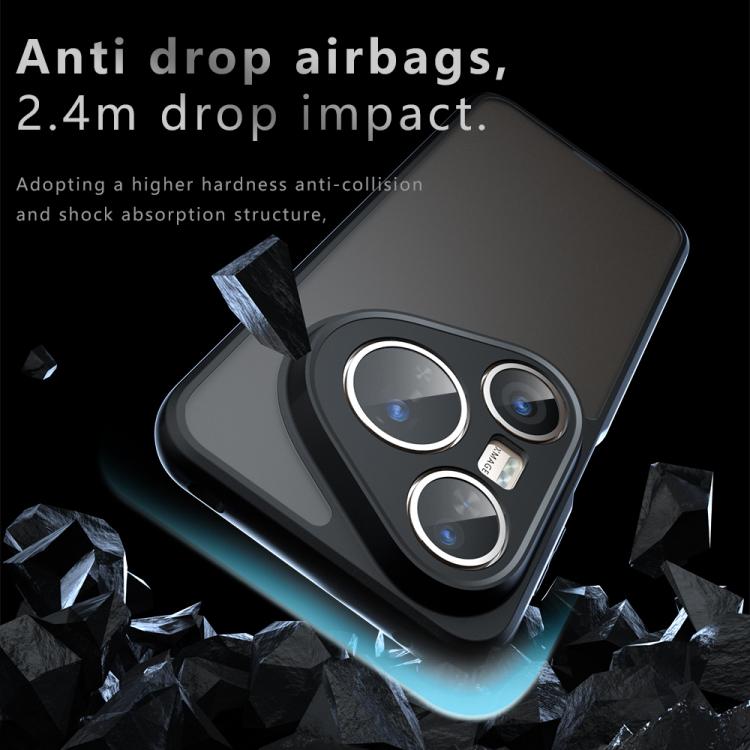 Funda híbrida de TPU y PC con orificio preciso para Huawei Pura 80 Pro 5G (negro esmerilado)