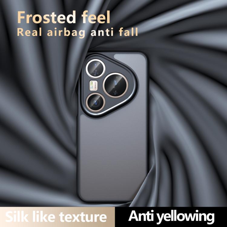 Funda híbrida de TPU y PC con orificio preciso para Huawei Pura 80 Pro 5G (negro esmerilado)