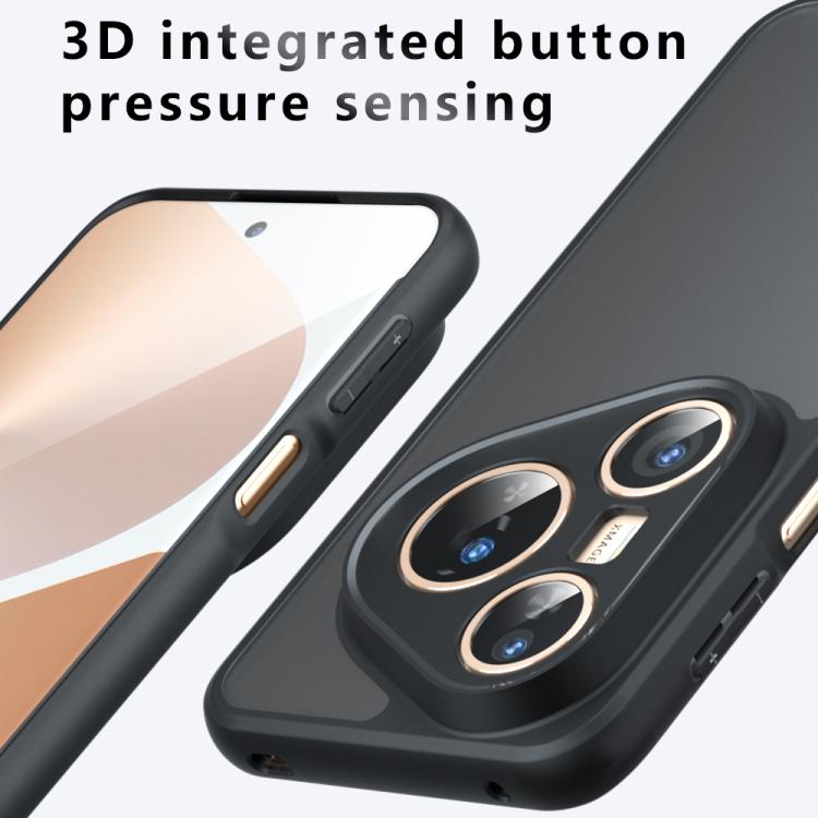 Funda híbrida de TPU y PC con orificio preciso para Huawei Pura 80 Pro 5G (negro esmerilado)