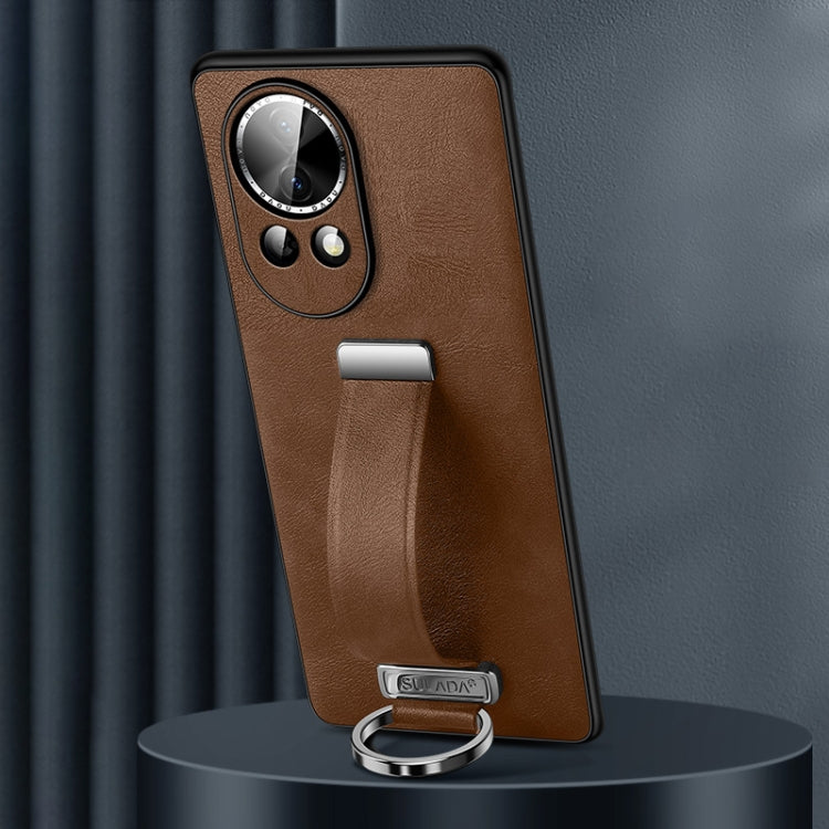 Funda para Huawei Nova 12 y Nova 13 Sulada PC con Textura de Cuero Híbrido y Protección Antigolpes (Marrón)