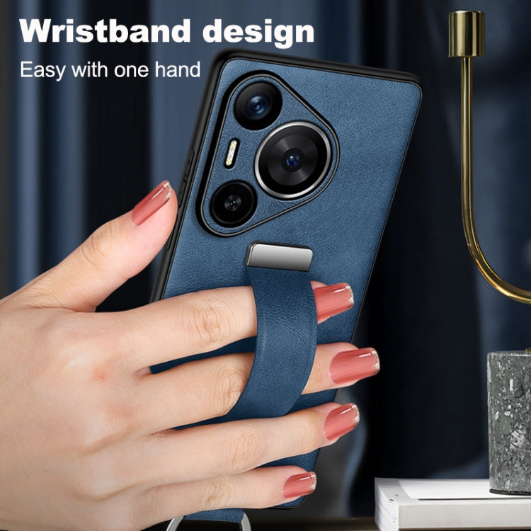 Funda para Teléfono Sulada Huawei Mate 70 Textura Cuero Híbrido Prueba de Golpes (Azul)