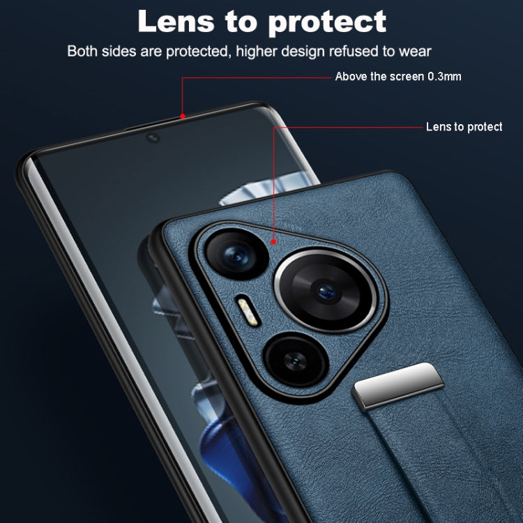 Funda para Teléfono Sulada Huawei Mate 70 Textura Cuero Híbrido Prueba de Golpes (Azul)