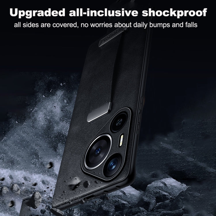 Funda para Teléfono Sulada PC Cuero Híbrido para Huawei Mate 70 a Prueba de Golpes (Negra)