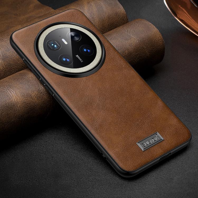 Funda de Cuero Híbrida TPU para Huawei Mate 70 Sulada (Marrón) a Prueba de Golpes Hecha a Mano