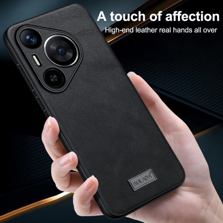 Funda Híbrida de Cuero y TPU para Huawei Mate 70 Sulada (Rojo) a Prueba de Golpes