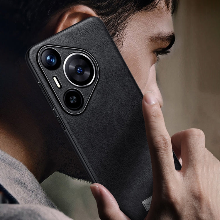 Funda de Cuero Híbrida TPU a Prueba de Golpes Sulada para Huawei Mate 70 Pro / Mate 70 Pro+ (Naranja)