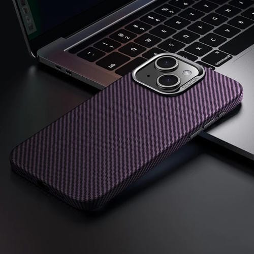 Funda para Teléfono Sulada iPhone 15 600D Kevlar Texture PC a Prueba de Golpes (Púrpura) - MOVILSTORE
