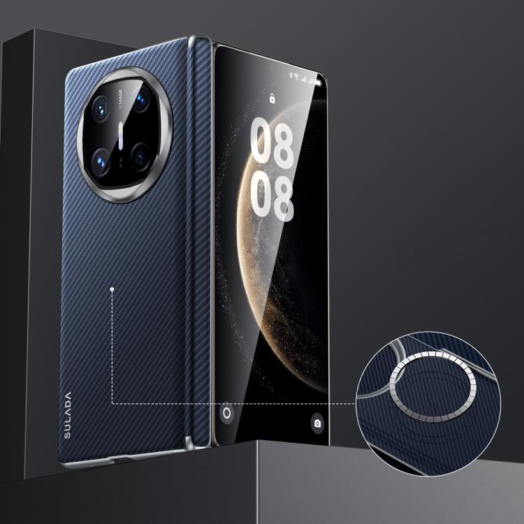 Funda para Huawei Mate X6 con Textura Kevlar 600D y Carcasa PC a Prueba de Golpes (Azul)
