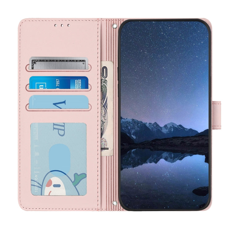 Funda para Teléfono PU con Patrón Gato y Rata RFID para iPhone 15 con Correa (Rosa) - MOVILSTORE