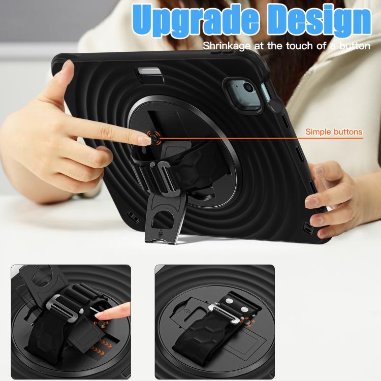 Funda híbrida Silicona con soporte giratorio para iPad Air 11 (2025/2024) (Negra)