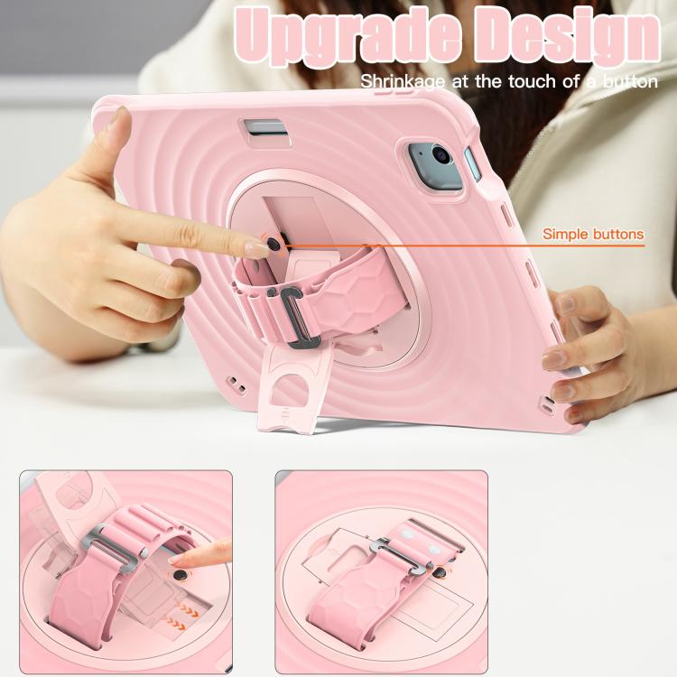 Funda híbrida Silicona con Soporte Giratorio para iPad Air 11 (2025/2024) (Rosa)