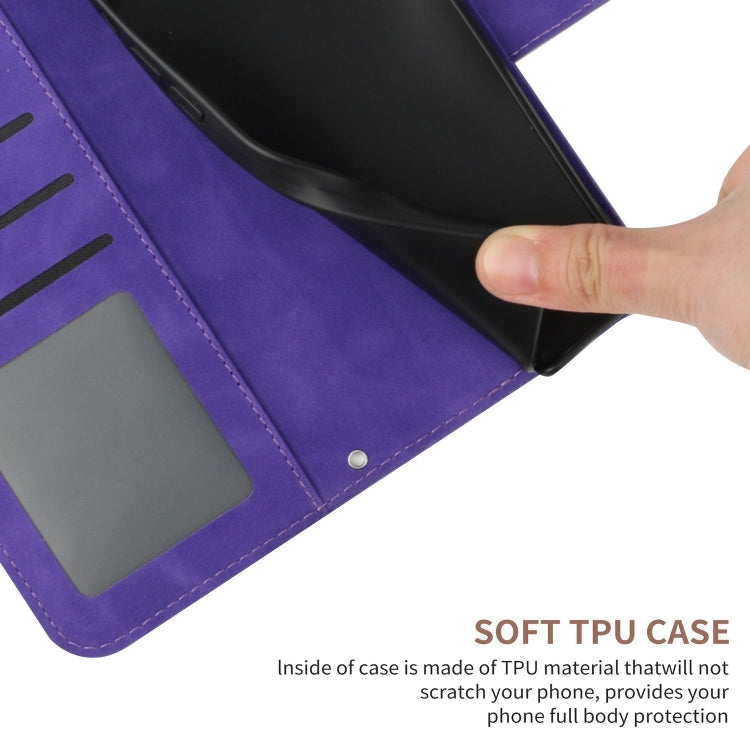 Funda de Cuero para Sharp Aquos Sense9 con Tapa y Cordón Diseño Girasol (Morado Oscuro)