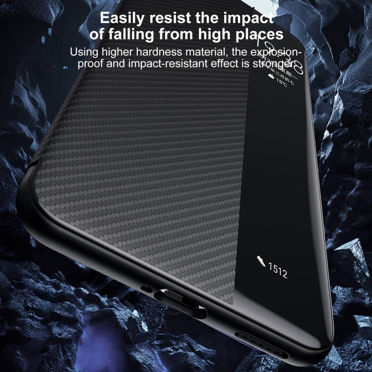 Funda de Cuero Sulada con Ventana Inteligente y Textura Kevlar 600D para Huawei Mate 70 Pro/Mate 70 Pro+ (Negra)