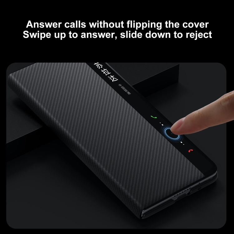 Funda de Cuero con Textura Kevlar 600D para Huawei Mate X6 Sulada (Negro)
