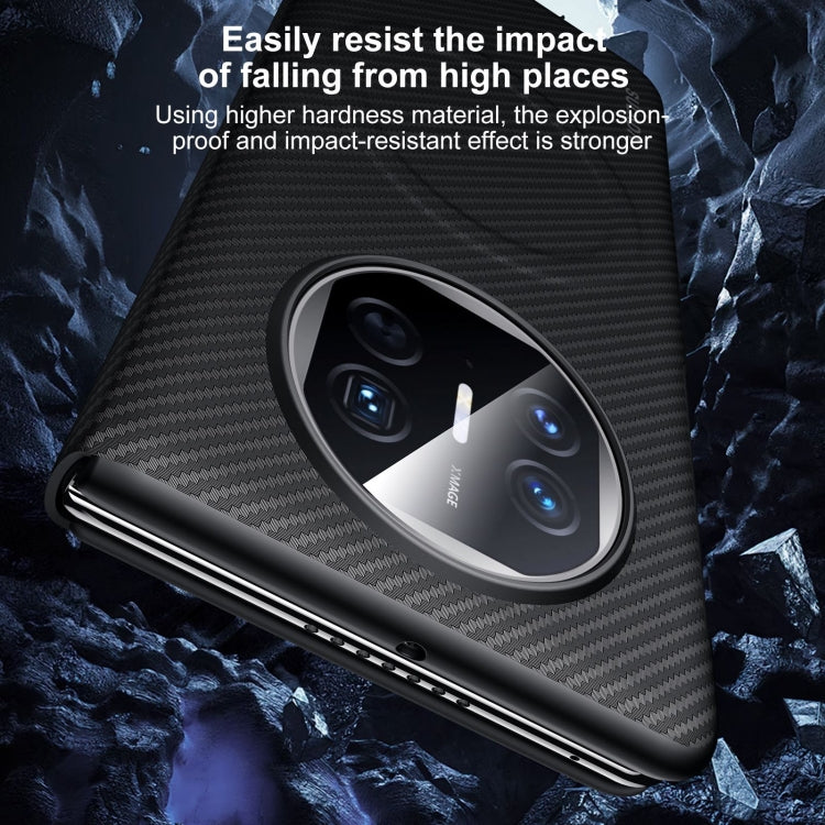 Funda de Cuero con Ventana Inteligente y Textura Kevlar 600D para Huawei Mate X6 (Marrón)