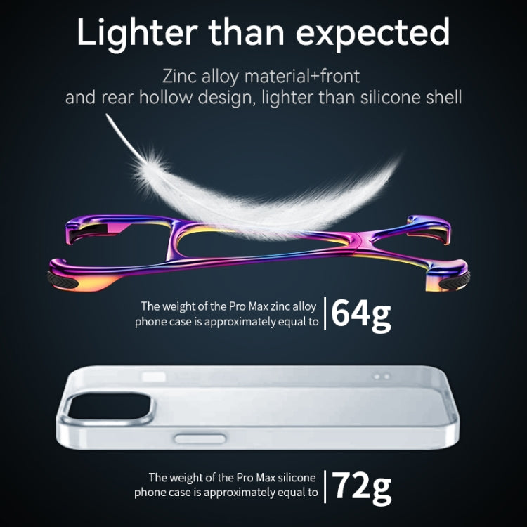 Caja de teléfono para iPhone 15 Hercules de metal sin bordes de aleación de zinc (Gris Metal Brillante) - MOVILSTORE