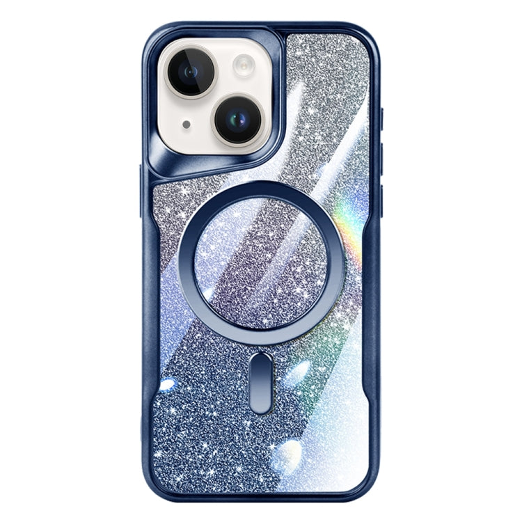 Estuche para Teléfono iPhone 15 Blade Magsafe con Purpurina y Degradado Magnético (Azul) - MOVILSTORE