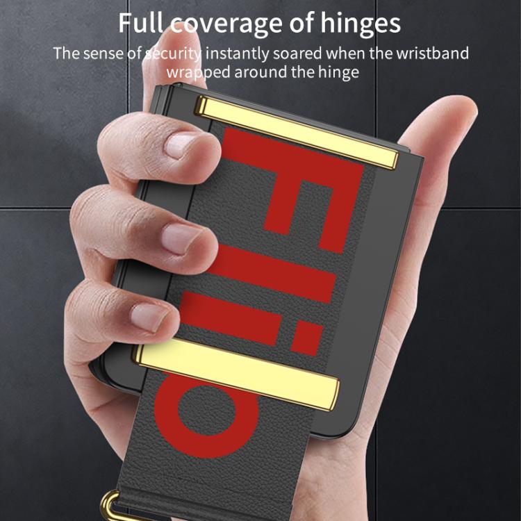 Funda ultrafina con correa de muñeca integrada GKK para Samsung Galaxy Z Flip7 5G (negra)