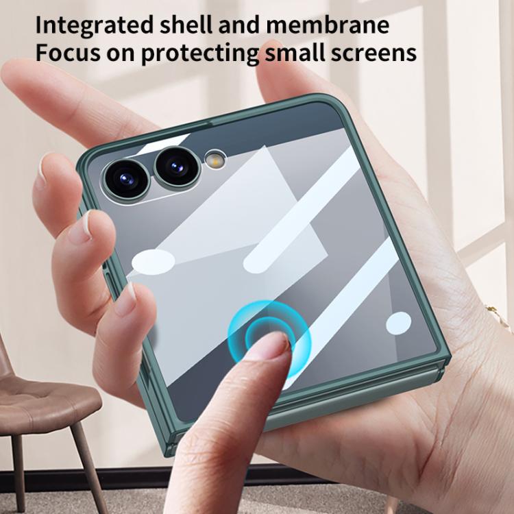 Funda ultrafina con correa de muñeca integrada GKK para Samsung Galaxy Z Flip7 5G (negra)
