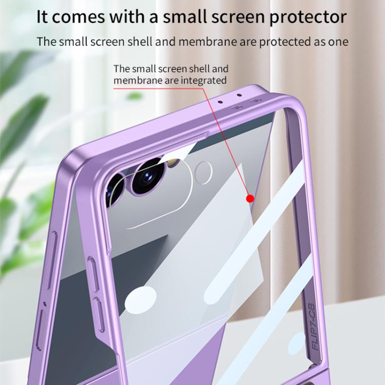 Funda ultrafina con correa de muñeca integrada GKK para Samsung Galaxy Z Flip7 5G (rosa)