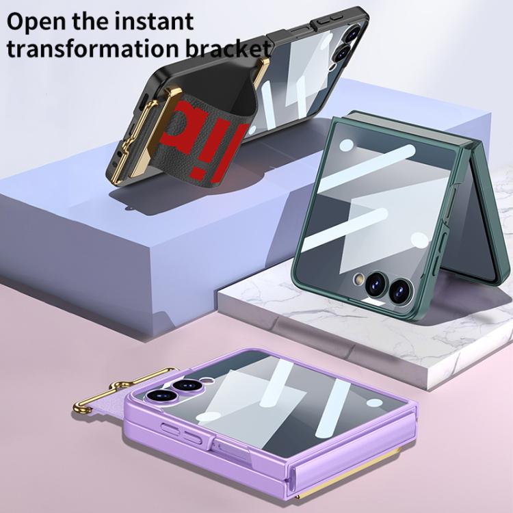 Funda ultrafina con correa de muñeca integrada GKK para Samsung Galaxy Z Flip7 5G (morado)