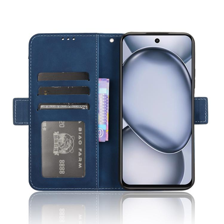 Funda de Piel con Textura de Becerro y Ranuras para Tarjetas para Itel A80 4G (Azul)