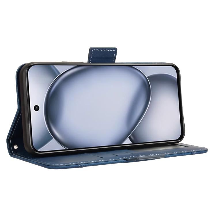 Funda de Piel con Textura de Becerro y Ranuras para Tarjetas para Itel A80 4G (Azul)