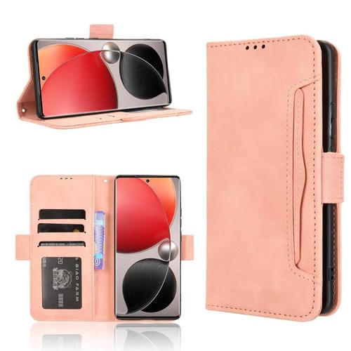 Funda de Piel Becerro con Ranuras para Tarjetas para Itel S25 Ultra 4G (Rosa)