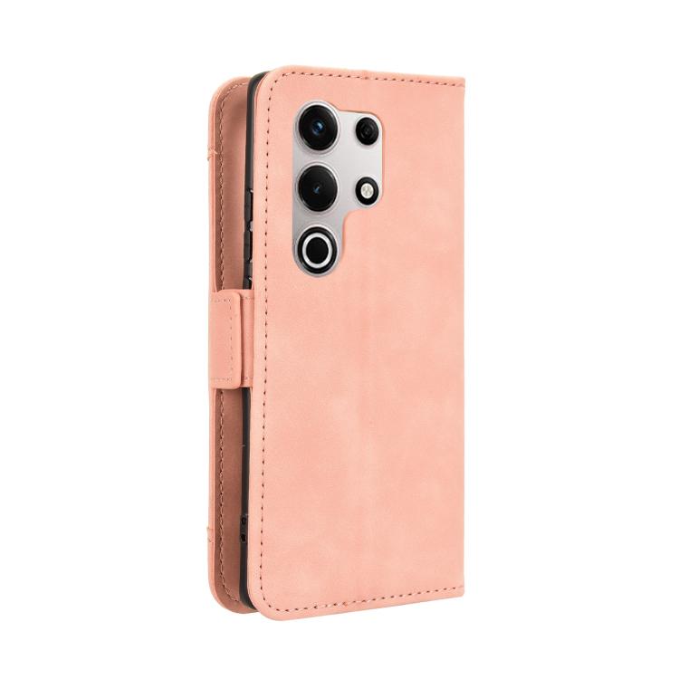 Funda de Piel Becerro con Ranuras para Tarjetas para Itel S25 Ultra 4G (Rosa)